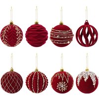 4Pcs 8cm Wine Red Christmas Balls Ornaments Xmas Tree Hanging Decoration New Year Christmas Decoration For Home