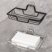 Stainless Steel Wall Mounted Soap Holder No Drill Bathroom Hanger Holds 2 Soaps Gift for Halloween Christmas Home Use