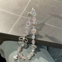 Korea Cute Butterfly Cloud Phone Laser Bracelet Strap Charm Chain Knot Cellphone Lanyard Keychain Bag Camera Lanyard Accessories