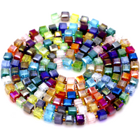 Perles cubiques en verre au chalumeau 2/3/4/6/8/10mm, perles carrées à facettes, fabrication de Bijoux Cristaux, Accessoires Couture, vente en gros en vrac