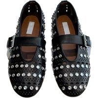 2025 Spring And Autumn New Flat Bottom Mary Jane Water Diamond Casual Ballet Dancing Shoes Genuine Leather Hole Single Shoes