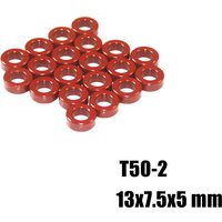 T50 2 Carbonyl Iron Powder Cores T50-2 13*7.5*5 mm 4.9nH/N2 Dust Ferrite Toroid Red Core MICROMETALS HF QR