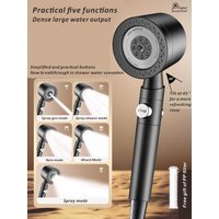 New Large Panel Black High Pressure Shower Head 6 Modes 9 IN 1 Spray with Filter Rain SPA Shower Faucet Bathroom Accessories