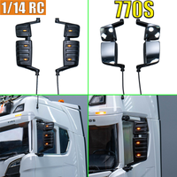 Simulation 1:14th Scale RC Truck plastic Rearview Mirror with Light decorate for SCANIA Tamiya 770S Model Car DIY Parts