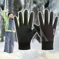AliExpress GTUBIKE Autumn Winter Gloves Kids Warm Water-resistant Sports Gloves with Thick Plush Lining for Cold Weather Cycling Gloves