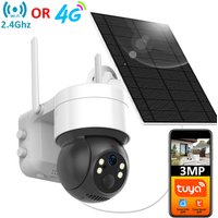 Tuya SmartLife WiFi/4G Sim Card 3MP WiFi Battery Solar Motion Tracking Human Detect Color Night Vision Outdoor PTZ CCTV Camera