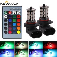 2pcs H4 RGB H7 LED Fog Light H8 H11 LED Bulb 5050SMD 9005 HB3 LED HB4 9006 H27 RGB Colorful H1 Bulbs Car Front Fog Lights Remote
