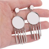6pcs Stainless Steel Fit 20mm Cabochon Earring Base Blanks With Sticks Diy Post Earrings Bezel Findings For Jewelry Making