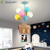 Minimalistyczne, romantyczne, drewniane lampy sufitowe LED w stylu Bauhaus z motywem balonów, kreatywne oświetlenie do salonu, żyrandol.