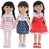 35CM Girl Dolls With Smooth Black Long Hair,Black Eyes 14 Inches BabY Doll With Dress,Shoes,Clothes For Girls Best Gifts Toy