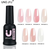 UNO JYJ Nude Rubber Base Gel Polish Semi-permanent Nail Polish UV Varnish Manicure Natural Nail Base Coat 7 Colors Basis Gellac