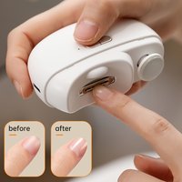 Electric Nail Clipper USB Safety Automatic Fingernail Clipper with Light Portable Polishing Nail Trimmer for Kids Adults Elderly