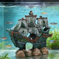 Aquarium Wreck Ship Decor,Fish Shrimp Shelter Hideout ,Resin Decoration Ship,fish Tank Landscaping Decoration Ship