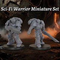 RPG Accessories Sci-Fi Miniature Figures, TTRPG Fantasy Terrain Set, Detailed Space Adventurer Characters, Tabletop Gift