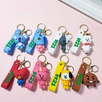 HOT BT21 Koya RJ Shooky Cooky Tata Chimmy Mang Keychain Creative High-quality Anime Cartoon Figure Model Car Backpack Keychain