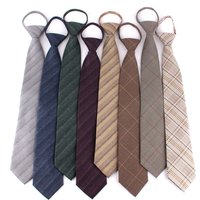 NEW 8cm Wide Zipper Tie For Men Women Cotton Striped Necktie Business Plaid Neck Tie Suit For Wedding Party Men Gift