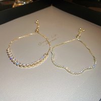 Bracelet réglable à géométrie ondulée, de luxe, à la mode, en cristal strass, pour femmes, bijoux de mariage