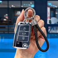 TPU Shell Fob for VW Volkswagen Golf 7 MK7 Tiguan MK2 for Seat Ateca Leon FR Ibiza Skoda Octavia Kodiaq Car Flip Key Case Cover
