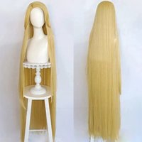 Rapunzel Cosplay Wig Movie Tangled Princess Long Blonde Straight Heat Resistant Hair Halloween Anime Role Play Wigs + Wig Cap