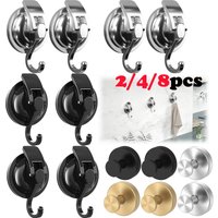 2/4PCS Heavy Duty Vacuum Suction Cup Hooks No Drilling Super Suction Cup HangerRobe Coat Wreath Hook for Shower Kitchen Bathroom