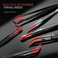 2/3/4/5/6pcs Tweezers With Rubber Tips Tweezers Tip Bent Tip Tweezers Tipped Tweezers Rubber PVC Silicone Coated Non Marring