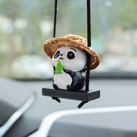 Swing Panda Car Pendant Car Rearview Mirror Hanging Ornaments Swing Panda Pendant Automobile Decoration Accessories