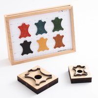 Leather Craft Cutting Die Set, 2 Sizes Wooden Knife Mold for DIY Leathercraft Earring/Keychain Making Tool