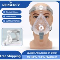 RESOXY CPAP Full Face Mask Auto BiPAP CPAP Mouth Mask Medical Silicon Full Facial Mask With Headgear for Sleep Apnea Snoring