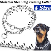 Dog Training Collar Adjustable Metal Choke Spike Chain with Rubber Tips Pet Supplies Prong Collar for Small Medium Large Dogs