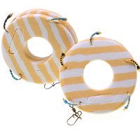 5 Braches Nymph Lavaret Rig Cod / Whiting / Perch Live Bait Fish Sabiki Fishing Rigs #14 Barbed Fly Hook With EVA Foam Board