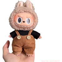 17cm Labubu Doll V1 V2 Hanging Accessories Vinyl Labubu Doll Outfit Changeable Clothes Plush Toy Baby Clothes Perfect Cute Gift