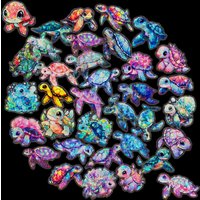 50Pcs Colorful Sea Turtle Stickers | Transparent laser Sea Turtle Waterproof Vinyl Stickers for Bicycles, Kettles, Notebooks