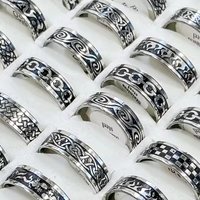10Pcs/Lot Factory Wholesale Mixed Pattern Style Stainless Steel Ring For Men and Women Jewelry Rings Lot Never Fade