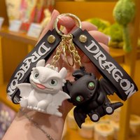 New How to Train Your Dragon Night Fury Light Fury Zippleback PVC Charm Zinc Ring Creative Keychain Couple Gifts