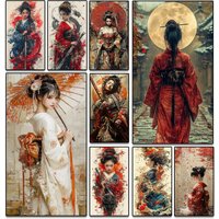 Japanese style diamond painting kit DIY kimono beauty Diamond mosaic 100%5D square round rhinestone cross stitch home wall decor