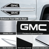 2pcs Car Blade Shape Side Fender Logo Badge Emblem Sticker For GMC Terrain Sierra ornament 1500 Yukon Acadia Savana
