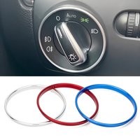 Aluminum Car Interior Headlight Switch Decoration Trim Ring Sticker For VW Golf MK4 for Passat B5 Polo