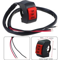22-mm-LED-Scheinwerferschalter weit in der Nähe von dreizeiligen Motorrad-Lenkerschaltern, der als EIN/EIN/AUS-Schalter für allgemeine Lichter verwendet wird
