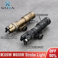 WADSN Strobe Flashlight Metal Tail Cap M300W M600W Scout Light Dual Function Switch Hunting Gear CS Spotlight SF Surefir Torch