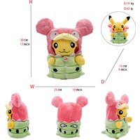 Eevee Pikachu Cosplay Plush Toys 20-30CM Lucario Stuffed Animal Doll Pikachu Peluche Cartoon Collectible Gift