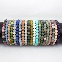 Natural 6MM Fashion Stone Bracelets Tourmaline Amethyst Amazonite Moonstone Citrine Quartz For Women Jewelry Charm Cute Gift