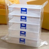 1/3/5/15pcs Transparent Lock Box Small Item Storage Box Fishing Gear Accessories Box Plastic material