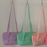 Korean Solid Color Fresh Shoulder Bag Macaron Color Series Fashion Simple Crossbody Bag Summer New Women's Commuting Jelly Bag