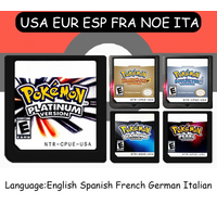 USA EUR FRA ITA NOE AUS ESP NDS Game Cartridge Pokemon Black White Platinum HeartGold SoulSilver for DS 2DS 3DS Console