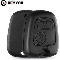 KEYYOU 1pc Replacement Key Case For Citroen Key Cover For Toyota Aygo 2 Button Remote Key Fob Shell For Peugeot No blade No logo