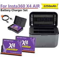 2250mAh Akku für Insta360 X4 Air Ersatzakku +2 Kartensteckplätze Ladebox mit Typ-C-Anschluss für Insta360 X4 AIR Panorama-Actionkamera-Akkus