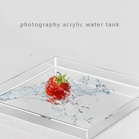 Transparent Acrylic Water Tank Shallow Sink Photo Studio Kit Tabletop Shooting Props Coffee Tray Desktop Cosmetics Storage Tray