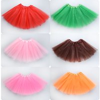Mini jupe tutu en tulle élastique pour filles, vêtements de danse de ballet, fête d'anniversaire, 3 couches, enfants, princesse, 2 à 8 ans