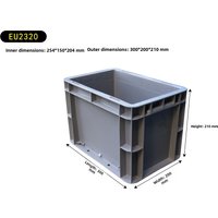 Ultrahigh Plastic Storage Box EU Grey Blue Hardware Storage Basket 300200210mm Industrial Style Covered Structure for Toys Cl...