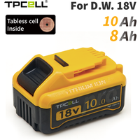 TPCELL NEW 8AH/10AH For D.WALT Tabless 21700 18V Professional Battery Li-ion Replacement DCB200 DCB205